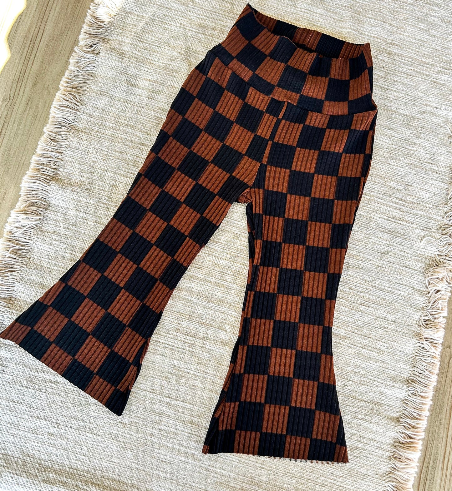 Checkered Groovy Flare Leggings