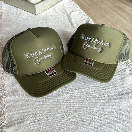 Kiss My Ass Green Trucker