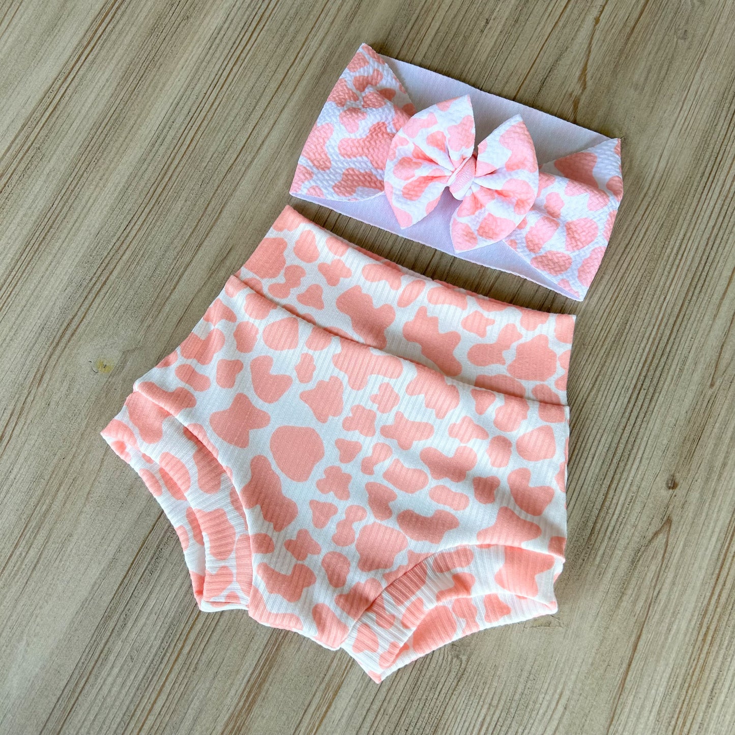 Peach Cow Print Bummie